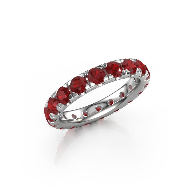 Aanschuifring Jackie 3.4 950 platina robijn 3.4 mm
