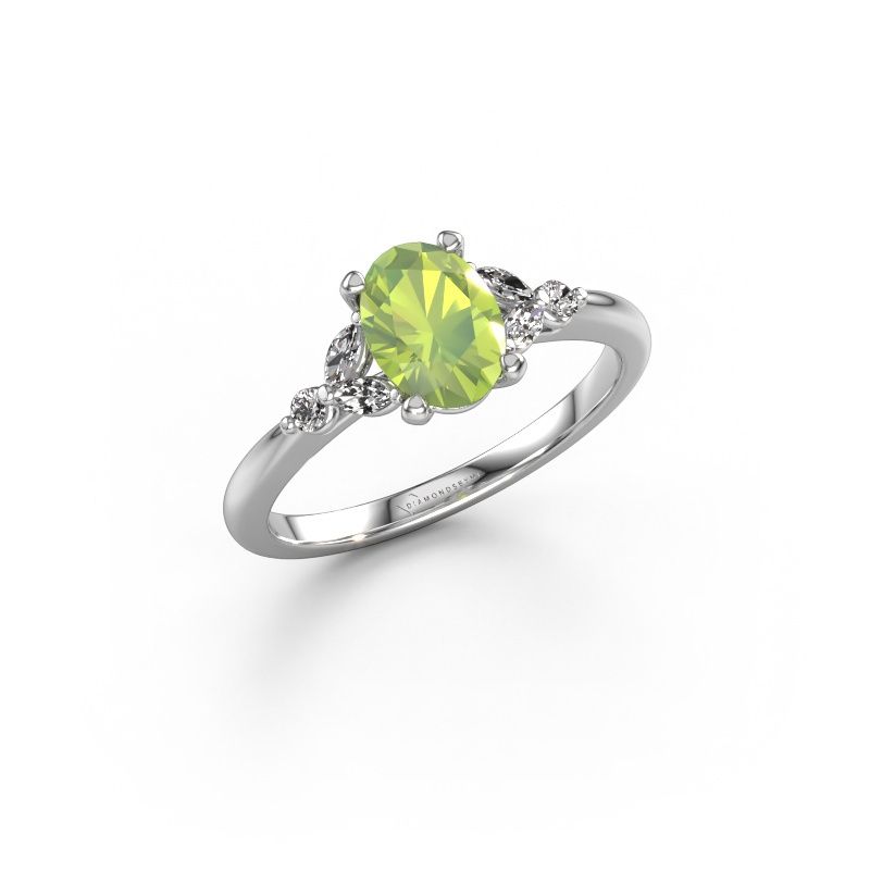 Verlobungsring Megan OVL 585 Weißgold Peridot 7,5x5,5 mm