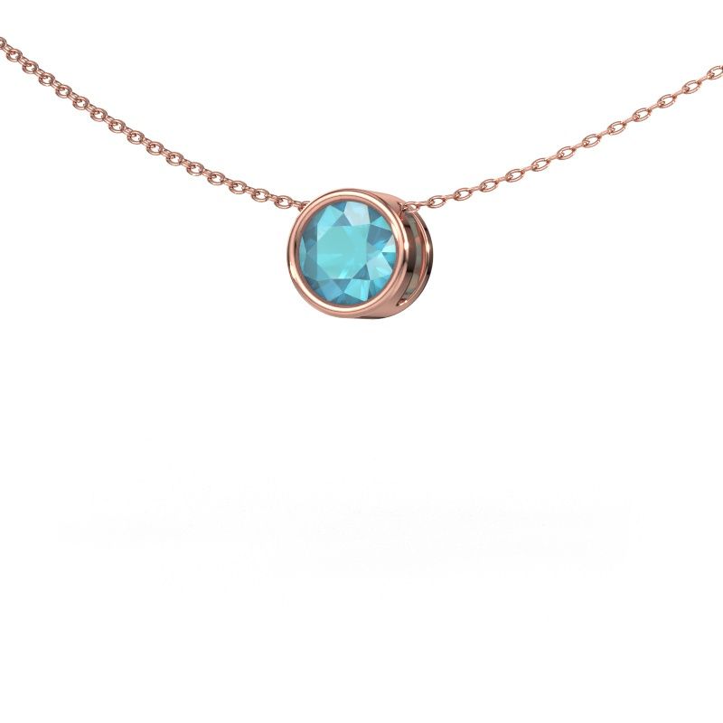 Anhänger Lavon RND 585 Roségold Blau Topas 6.5 mm