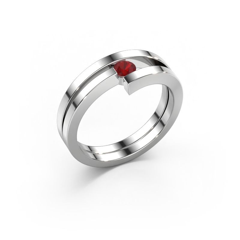 Ring Nikia 950 platina robijn 3.4 mm