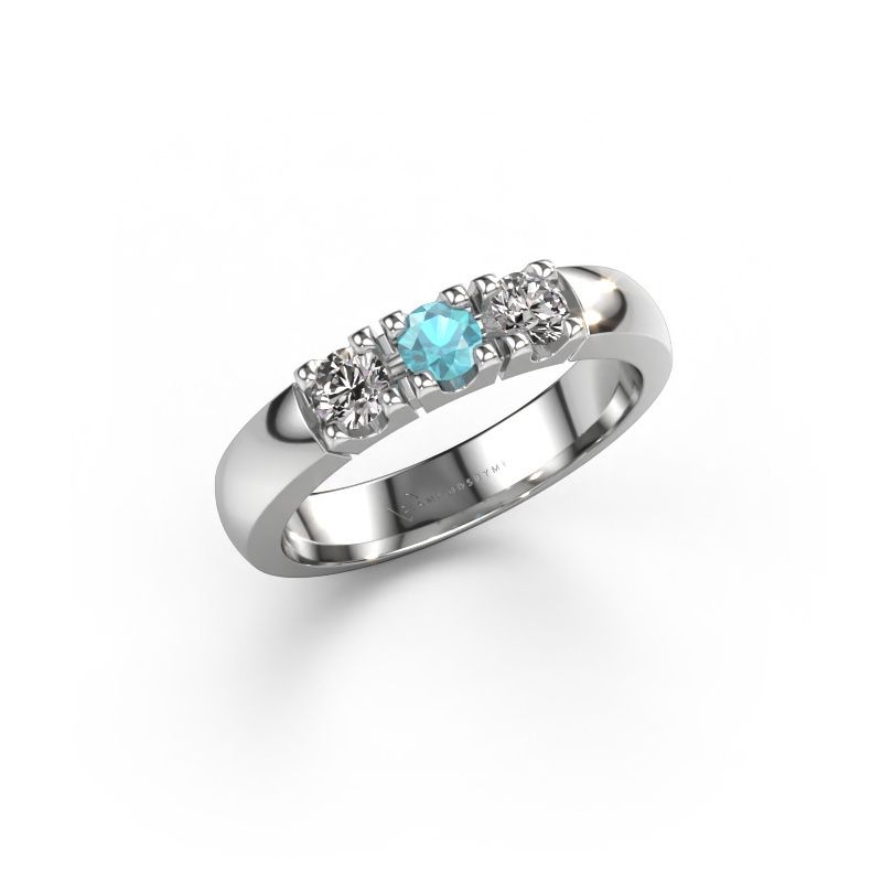 Ring Rianne 3 585 Weißgold Blau Topas 3.4 mm