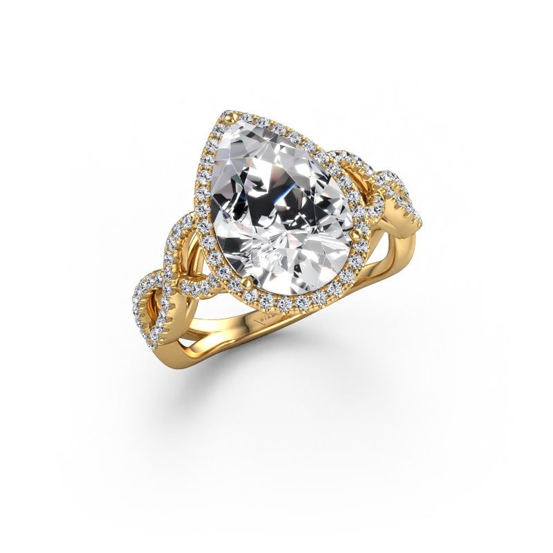 Engagement ring Dionne pear 585 gold lab grown diamond 3.42 crt