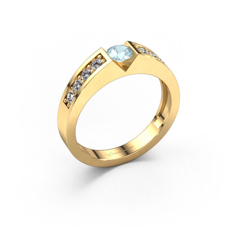 Engagement ring Lizzy 2 585 gold aquamarine 4.2 mm