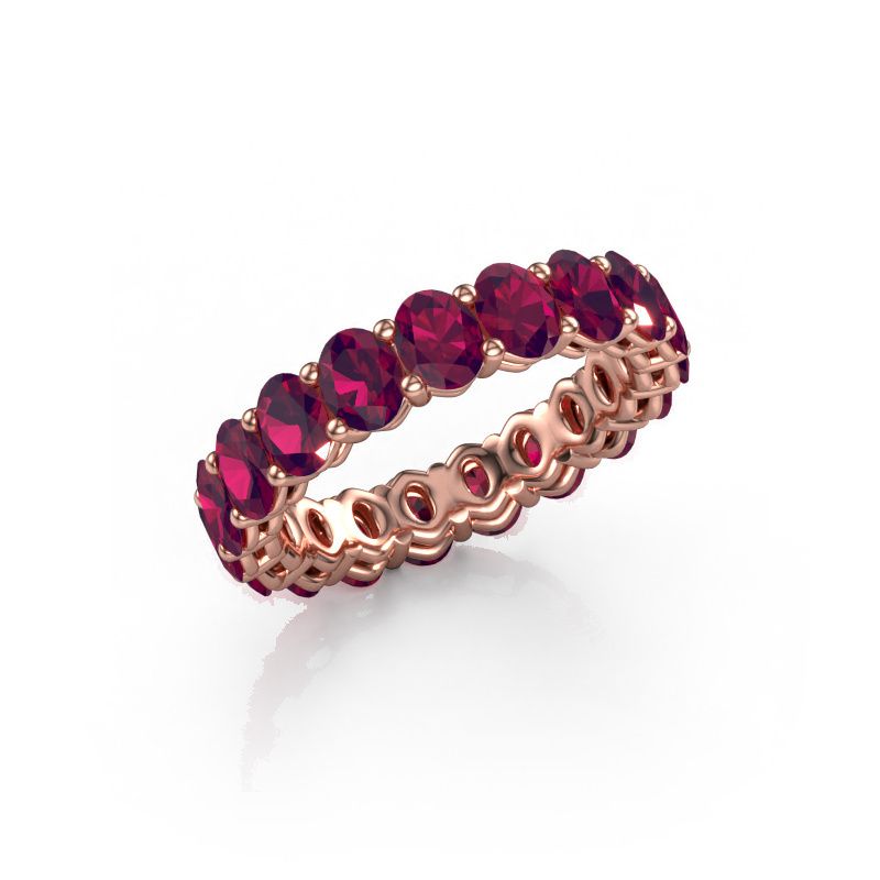 Aanschuifring Heddy OVL 3.5x4.5 585 rosé goud rhodoliet 4.5x3.5 mm