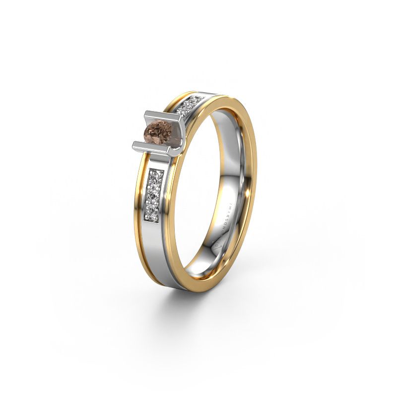 Ehering WH2108L14A 585 Weißgold Braun Diamant ±4x1.7 mm