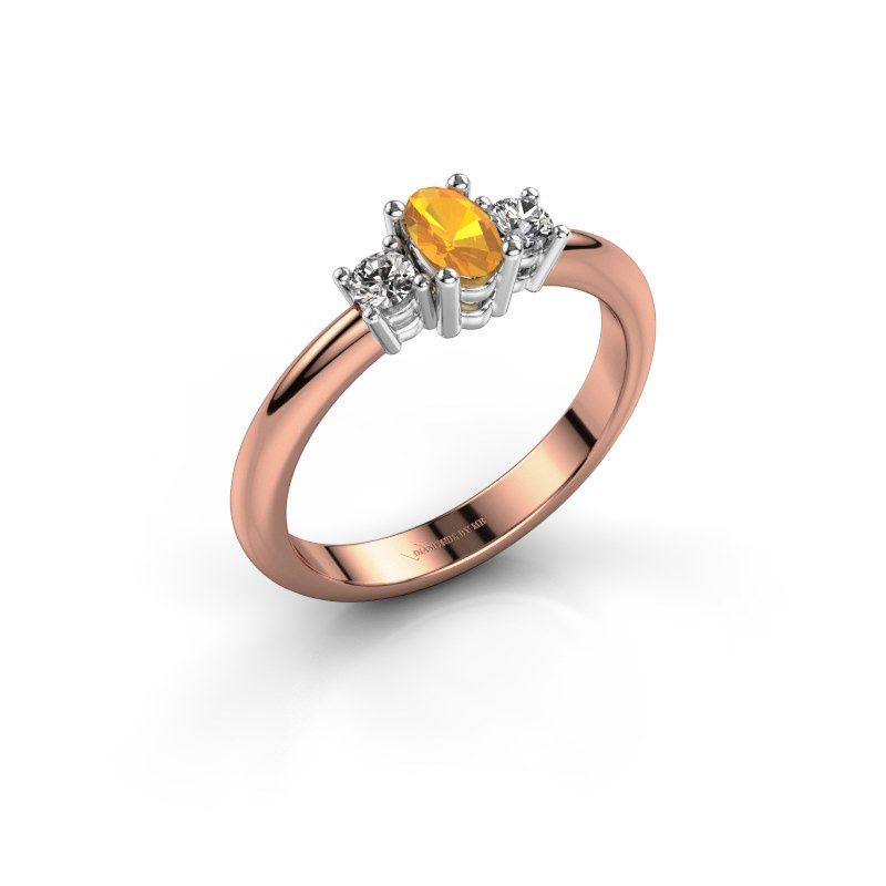 Image de Bague de fiançailles Karie<br/>585 or rose<br/>Citrine 5x3 mm