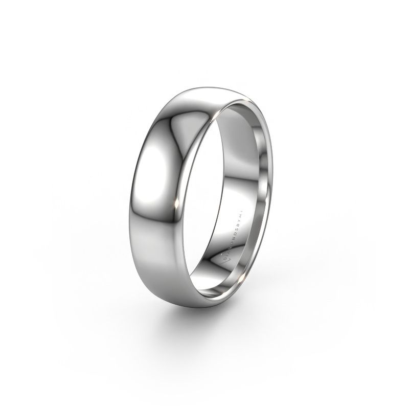 Wedding ring WH0100M36AP 585 white gold ±6x1.7 mm