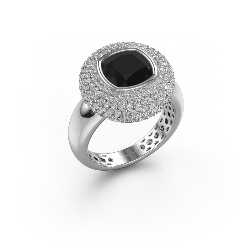 Ring Keshia 950 platina zwarte diamant 4.503 crt