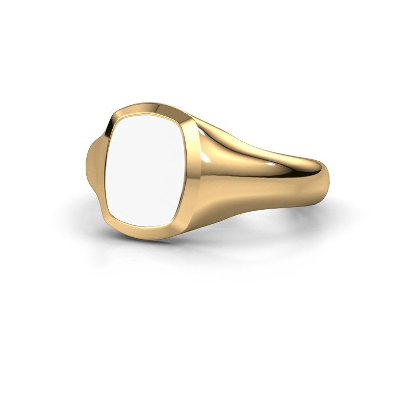 Afbeelding van Zegelring Zelda 1 585 goud witte emaille 10x8 mm