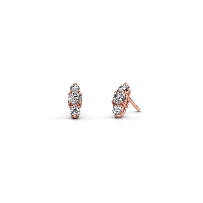 Image of Earrings amie<br/>585 rose gold<br/>Zirconia 4 mm