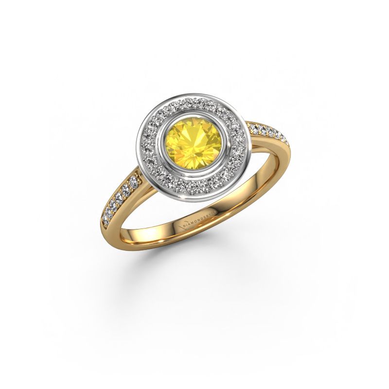 Engagement ring Noud 2 RND 585 gold yellow sapphire 5 mm