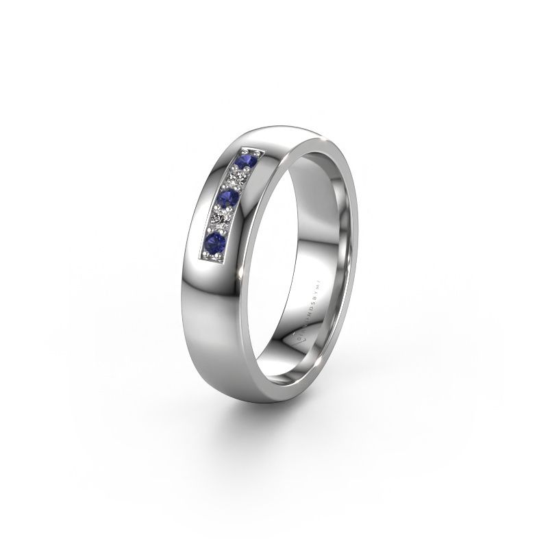 Ehering WH0111L25BP 585 Weißgold Saphir ±5x2 mm