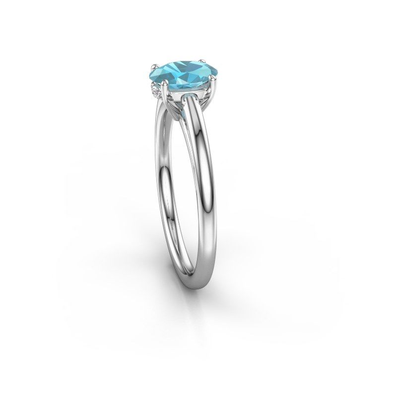 Bild von Verlobungsring haley ovl 1<br/>950 Platin<br/>Blau Topas 7x5 mm