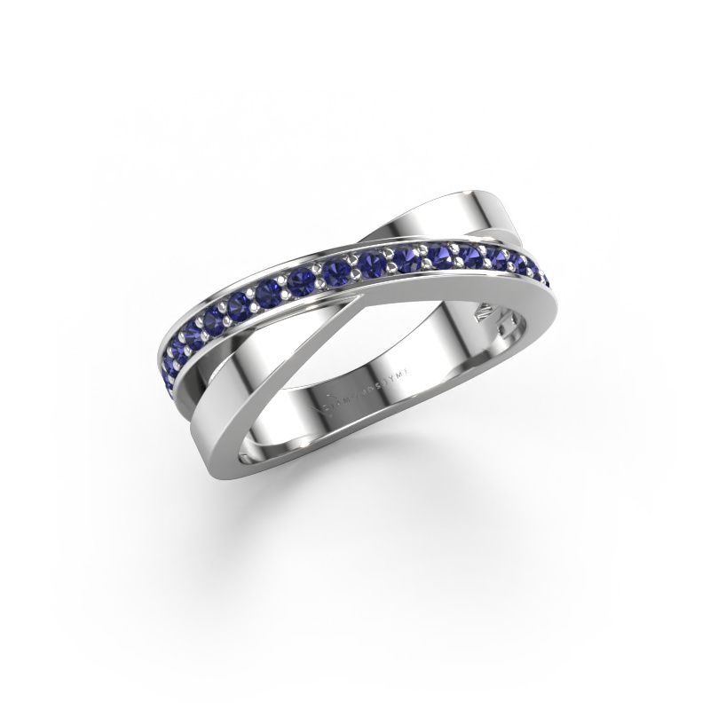 Ring Essie 585 white gold sapphire 1.5 mm