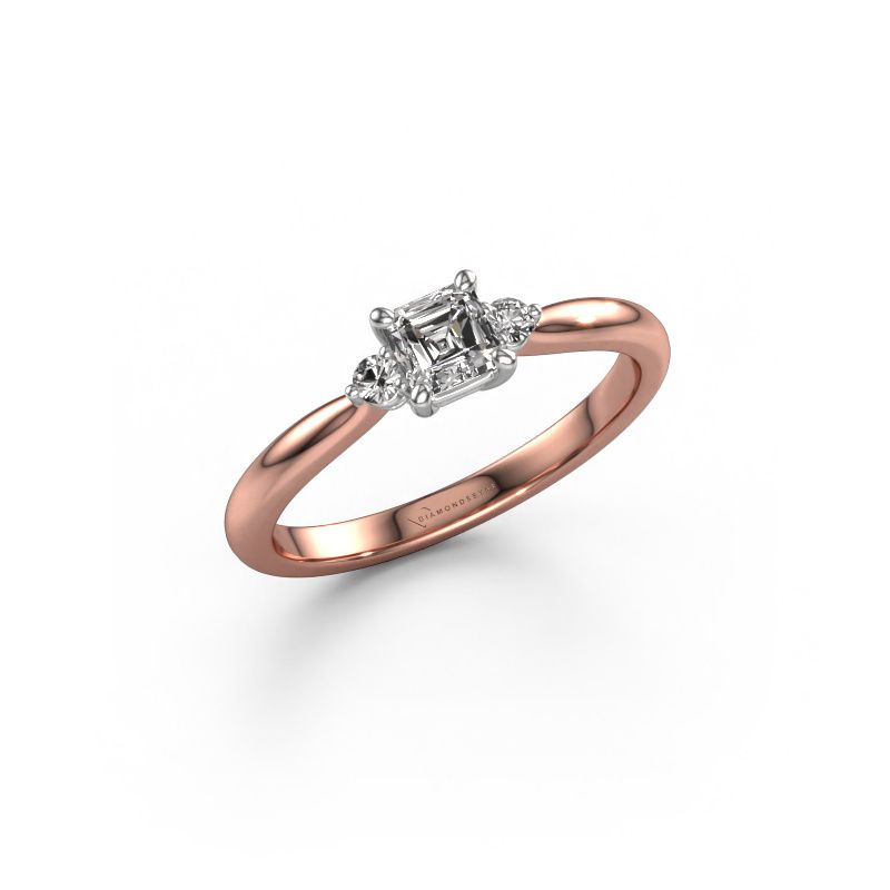 Bague de fiançailles Lieselot ASSC 585 or rose diamant 0.60 crt