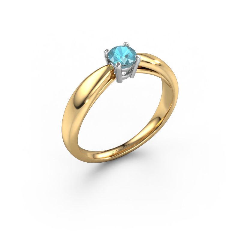 Engagement ring Nichole 585 gold blue topaz 4.2 mm