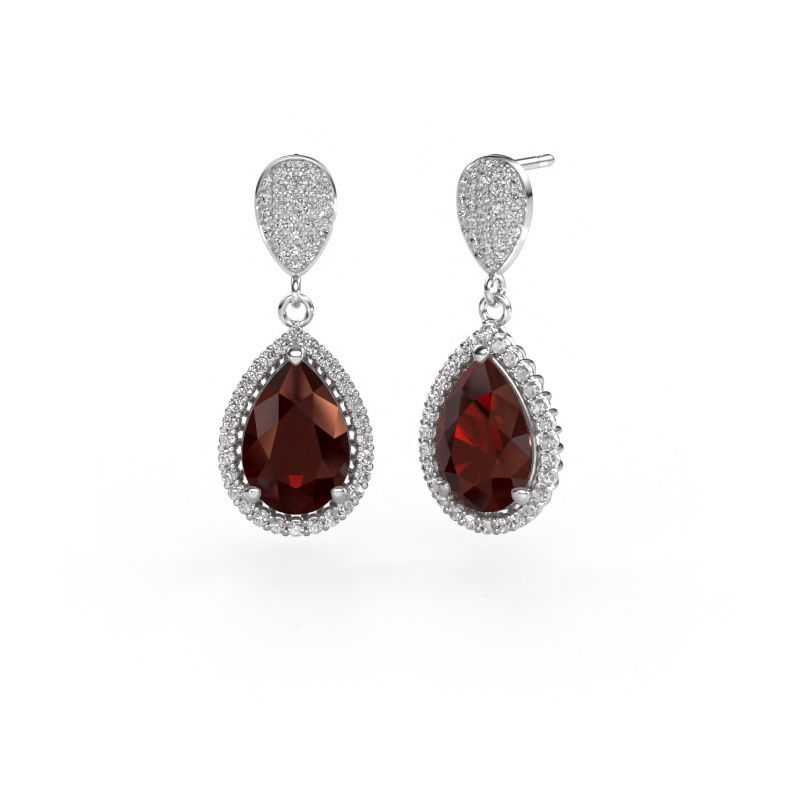 Pendants d'oreilles Tilly per 2 585 or blanc grenat 12x8 mm