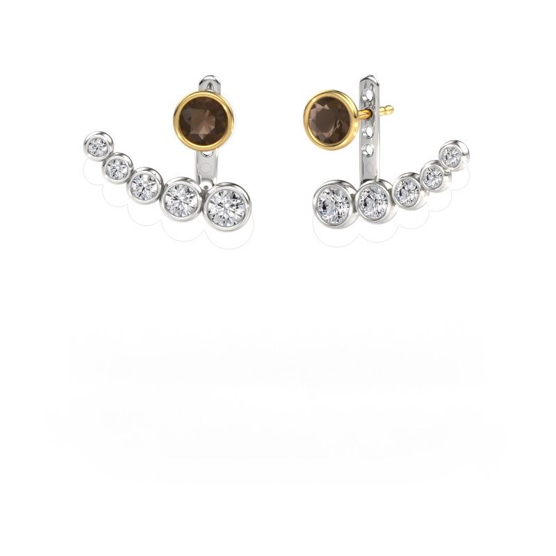 Earrings Wendy 585 white gold smokey quartz 5 mm