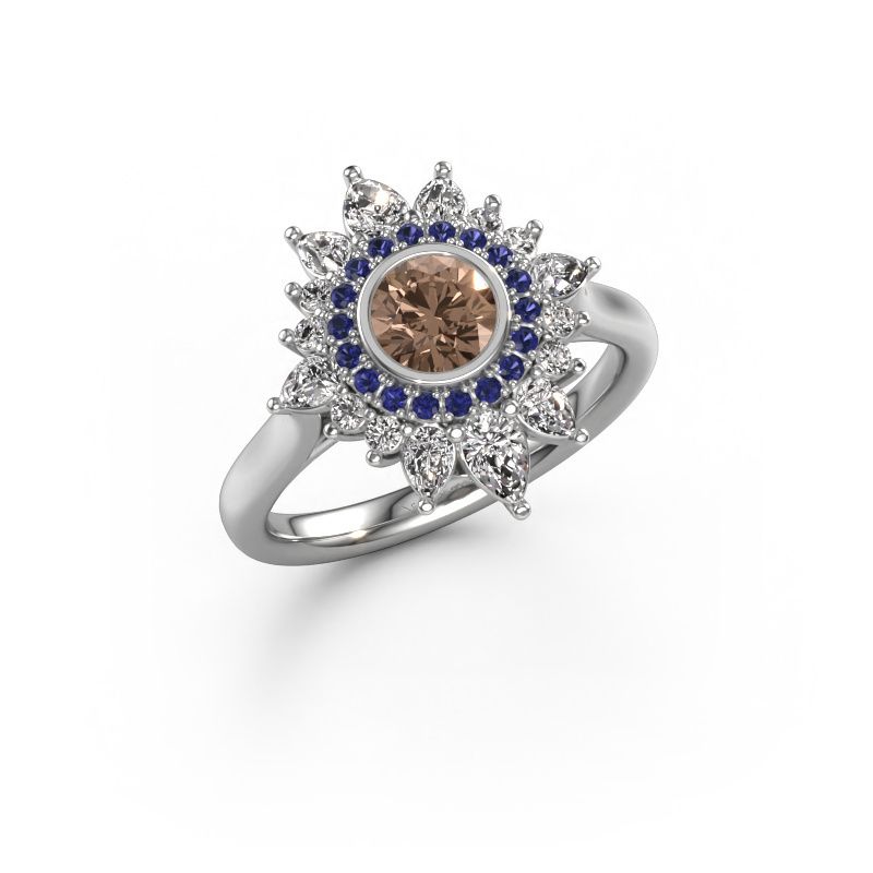 Verlovingsring Tianna 950 platina bruine diamant 1.736 crt