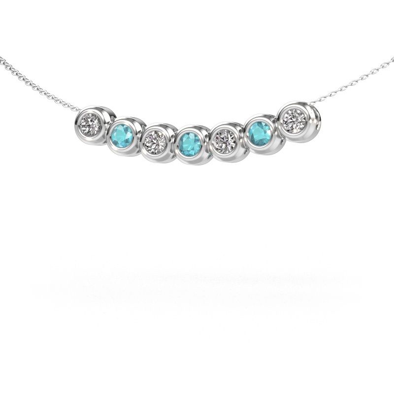 Kette Kim 7 950 Platin Blau Topas 3.4 mm