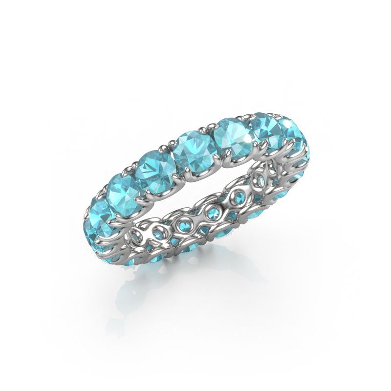 Bague Estee 4.0 585 or blanc topaze bleue 4 mm