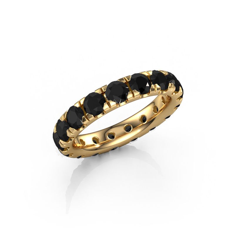 Stackable ring Jackie 3.7 585 gold black diamond 4.08 crt