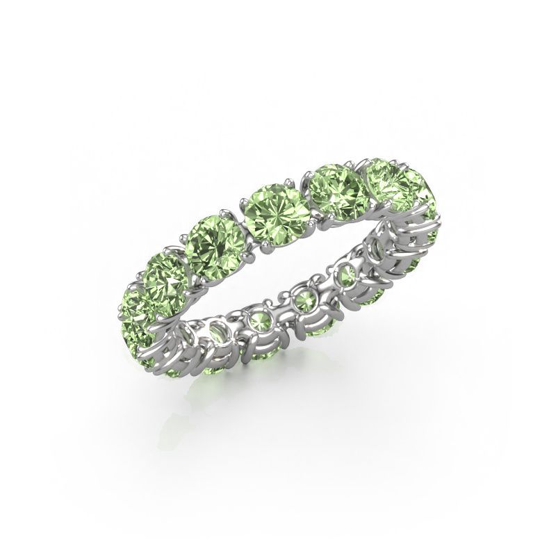 Bague Vivienne 4.2 585 or blanc diamants synthétiques vert 4.2 mm