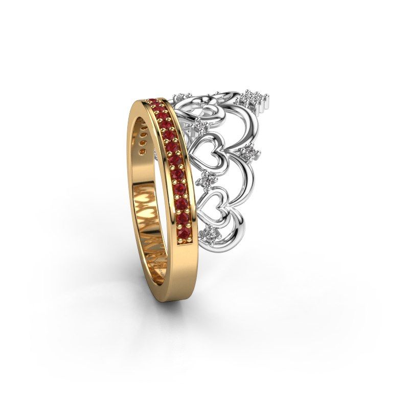 Afbeelding van Ring Kroon 2 585 goud robijn 1.2 mm