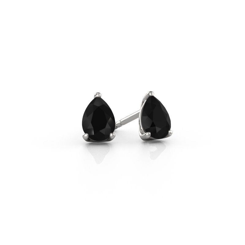 Clous d'oreilles Sam PER 585 or blanc diamant noir 1.00 crt