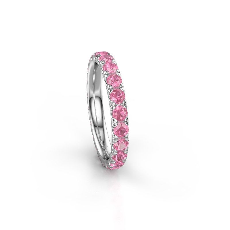 Image of Stackable Ring Jackie 2.7<br/>585 white gold<br/>Pink sapphire 2.7 mm