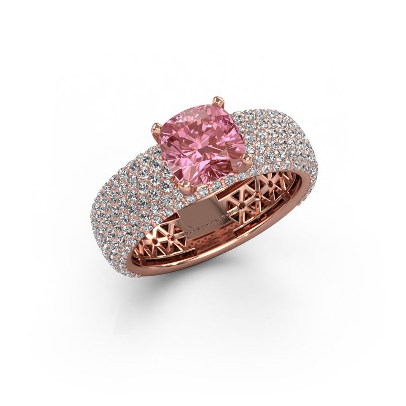 Engagement ring Darcy 585 rose gold pink lab grown diamond 7 mm