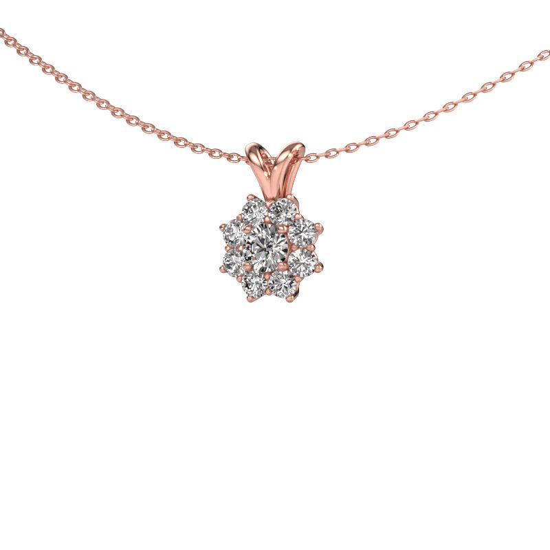 Pendentif Carolyn 585 or rose zircone 4 mm