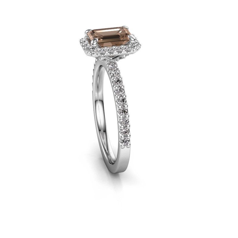 Afbeelding van Verlovingsring Miranda Eme<br/>585 witgoud<br/>Bruine diamant 1.615 crt