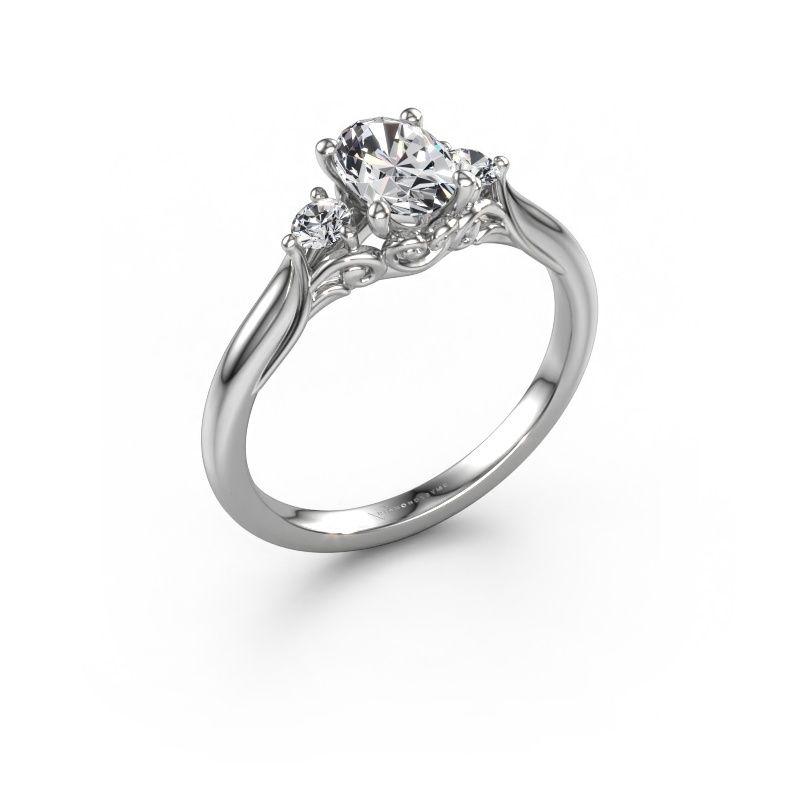 Engagement ring Laurian OVL 585 white gold lab-grown diamond 0.900 crt