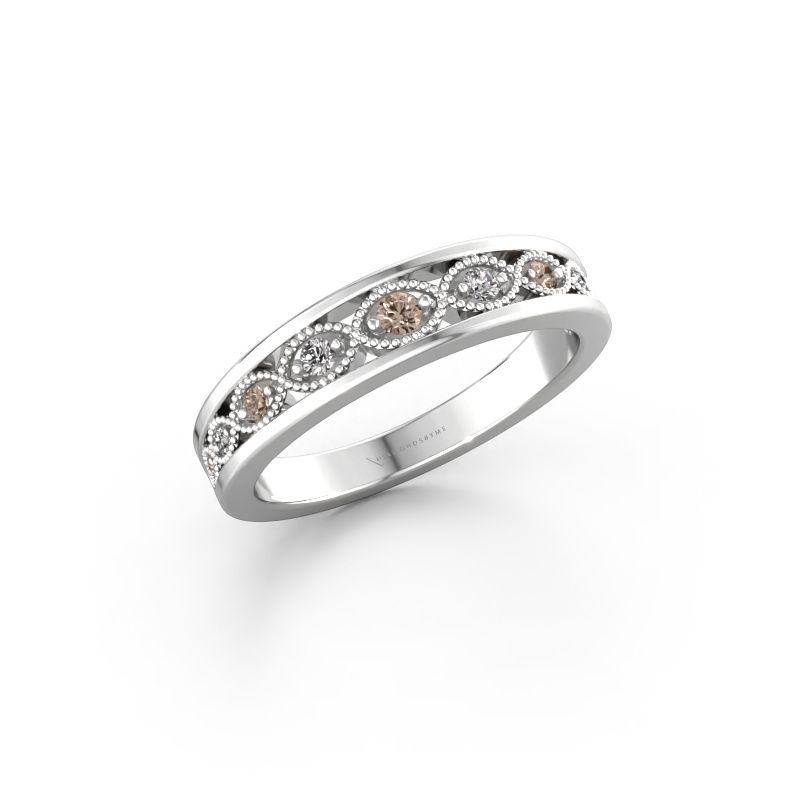 Vorsteckring Laine 585 Weißgold Braun Diamant 0.125 crt