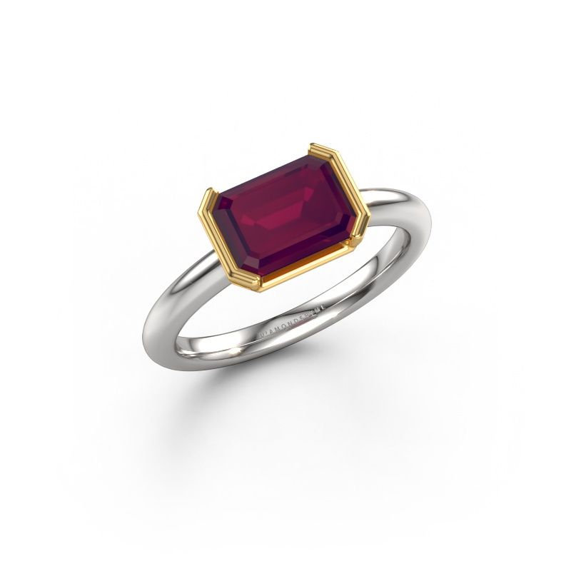 Verlovingsring Tayler EME 585 witgoud rhodoliet 8x6 mm