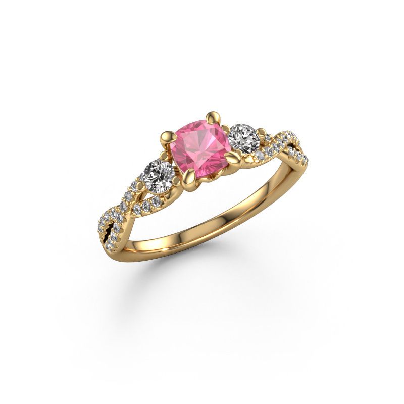 Engagement ring Marilou CUS 585 gold pink sapphire 5 mm