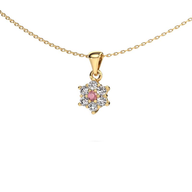 Ciondolo Chantal 585 oro tormalina rosa 2.4 mm