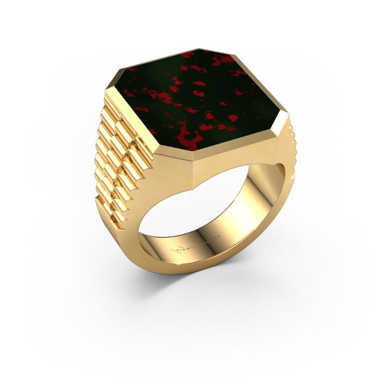 Signet ring Brent 5 585 gold bloodstone 18x15 mm