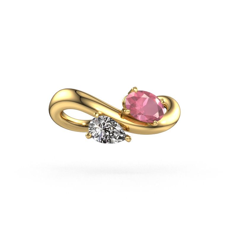 Engagement ring Chloe OVL-PER 585 gold tourmaline pink 6.5x4.5 mm