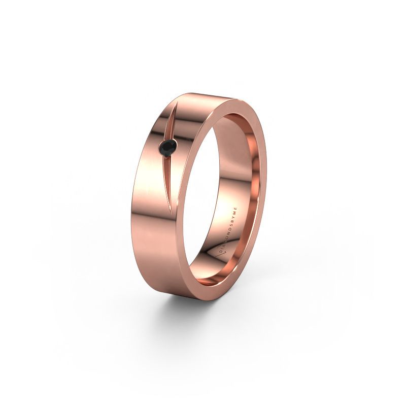 Wedding ring WH0170L15A 585 rose gold black diamond ±0.20x0.07 in