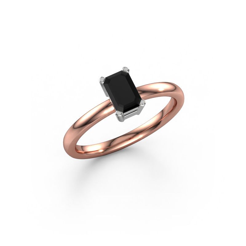 Engagement ring Denita 1 EME 585 rose gold black diamond 0.84 crt