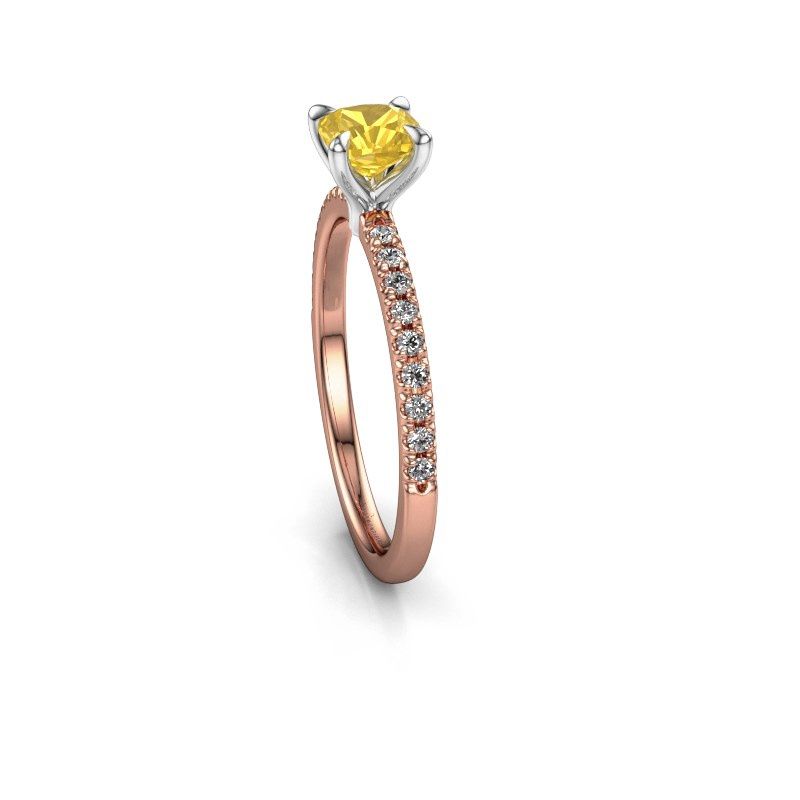 Afbeelding van Verlovingsring Crystal CUS 2 585 rosé goud gele saffier 5 mm