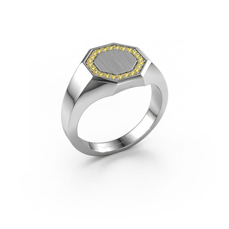 Herrenring Floris Octa 2 950 Platin Gelb Saphir 1.2 mm