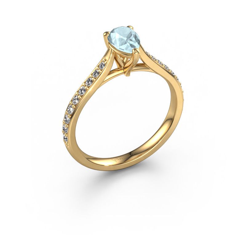Engagement ring Mignon PER 2 585 gold aquamarine 6.5x4.5 mm