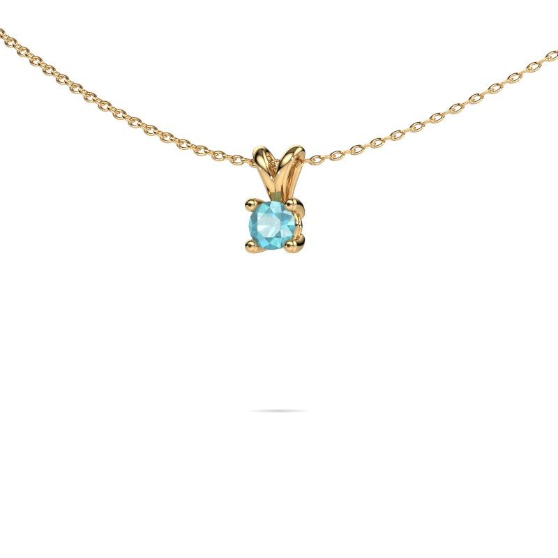 Pendant Sam RND 585 gold blue topaz 5 mm