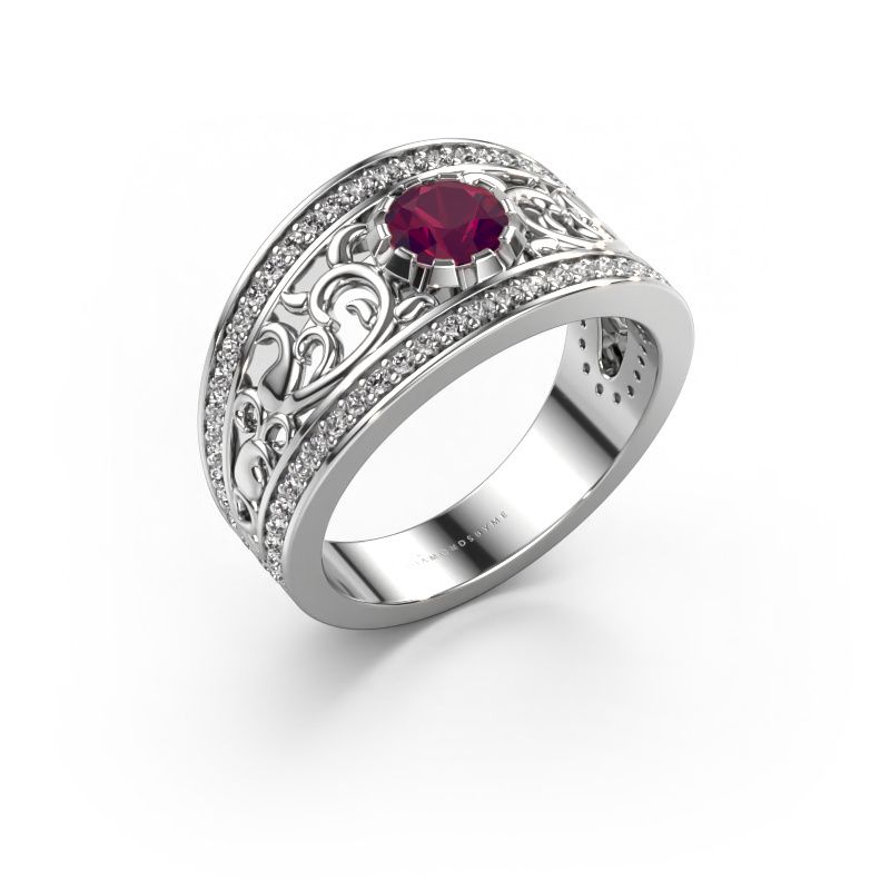 Ring Marilee 585 white gold rhodolite 5 mm