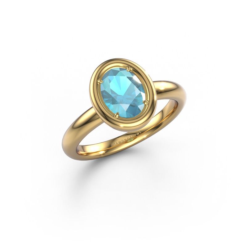 Verlobungsring Noa OVL 585 Gold Blau Topas 8x6 mm