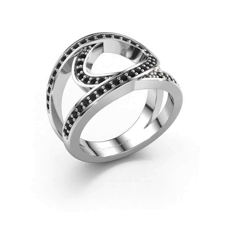Bague Louise 950 platine diamant noir 0.53 crt
