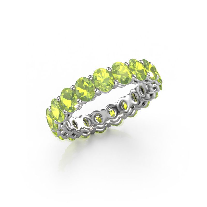 Aanschuifring Heddy OVL 3.5x4.5 585 witgoud peridoot 4.5x3.5 mm